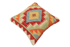 handmade Traditional Pillow Rust Blue Hand-Woven SQUARE 100% WOOL Hand woven turkish pillow 2 x 2