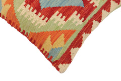 handmade Traditional Pillow Rust Blue Hand-Woven SQUARE 100% WOOL Hand woven turkish pillow 2 x 2