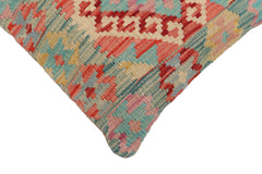 handmade Traditional Pillow Blue Red Hand-Woven SQUARE 100% WOOL Hand woven turkish pillow 2 x 2