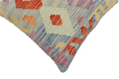 handmade Traditional Pillow Blue Rust Hand-Woven SQUARE 100% WOOL Hand woven turkish pillow2' x 2'