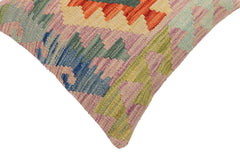 handmade Traditional Pillow Blue Rust Hand-Woven SQUARE 100% WOOL Hand woven turkish pillow2' x 2'