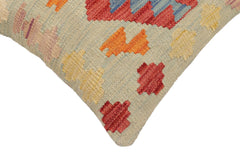 handmade Traditional Pillow Blue Red Hand-Woven SQUARE 100% WOOL Hand woven turkish pillow 2 x 2