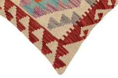 handmade Traditional Pillow Red Blue Hand-Woven SQUARE 100% WOOL Hand woven turkish pillow2' x 2'