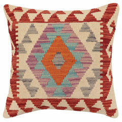handmade Traditional Pillow Red Blue Hand-Woven SQUARE 100% WOOL Hand woven turkish pillow2' x 2'