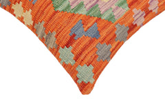 handmade Traditional Pillow Rust Blue Hand-Woven SQUARE 100% WOOL Hand woven turkish pillow2' x 2'