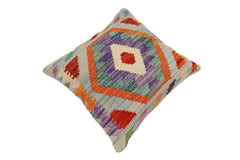 handmade Traditional Pillow Blue Rust Hand-Woven SQUARE 100% WOOL Hand woven turkish pillow 2 x 2