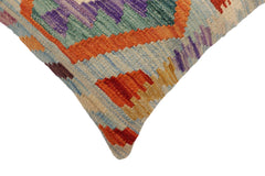 handmade Traditional Pillow Blue Rust Hand-Woven SQUARE 100% WOOL Hand woven turkish pillow 2 x 2