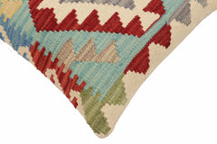 handmade Traditional Pillow Red Blue Hand-Woven SQUARE 100% WOOL Hand woven turkish pillow2' x 2'