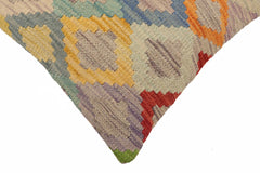 handmade Traditional Pillow Blue Red Hand-Woven SQUARE 100% WOOL Hand woven turkish pillow2' x 2'