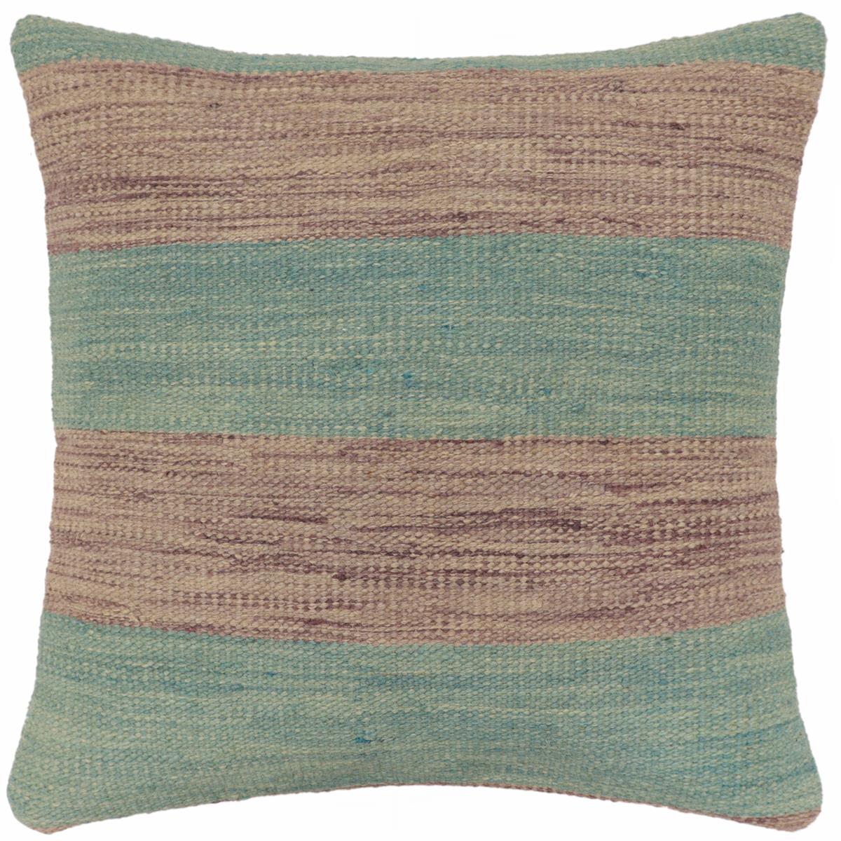handmade Modern Pillow Teal Purple Hand-Woven SQUARE 100% WOOL Hand woven turkish pillow 2 x 2