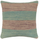 handmade Modern Pillow Teal Purple Hand-Woven SQUARE 100% WOOL Hand woven turkish pillow 2 x 2