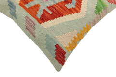 handmade Traditional Pillow Blue Rust Hand-Woven SQUARE 100% WOOL Hand woven turkish pillow2' x 2'