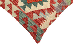 handmade Traditional Pillow Red Blue Hand-Woven SQUARE 100% WOOL Hand woven turkish pillow2' x 2'