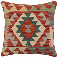 handmade Traditional Pillow Red Blue Hand-Woven SQUARE 100% WOOL Hand woven turkish pillow2' x 2'