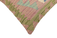 handmade Traditional Pillow Blue Green Hand-Woven SQUARE 100% WOOL Hand woven turkish pillow2' x 2'