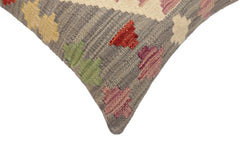 handmade Traditional Pillow Gray Red Hand-Woven SQUARE 100% WOOL  Hand woven turkish pillow  2 x 2