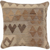 handmade Traditional Pillow Beige Gray Hand-Woven SQUARE 100% WOOL Hand woven turkish pillow2' x 2'