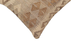 handmade Traditional Pillow Beige Gray Hand-Woven SQUARE 100% WOOL Hand woven turkish pillow2' x 2'