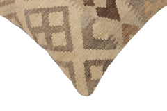 handmade Traditional Pillow Beige Gray Hand-Woven SQUARE 100% WOOL Hand woven turkish pillow2' x 2'