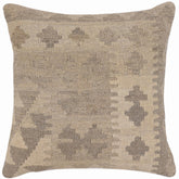 handmade Traditional Pillow Beige Brown Hand-Woven SQUARE 100% WOOL Hand woven turkish pillow2' x 2'