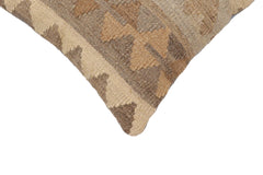 handmade Traditional Pillow Beige Gray Hand-Woven SQUARE 100% WOOL Hand woven turkish pillow2' x 2'