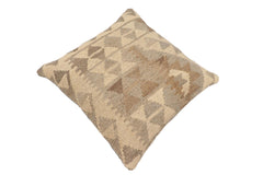 handmade Traditional Pillow Beige Gray Hand-Woven SQUARE 100% WOOL Hand woven turkish pillow2' x 2'