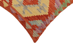 handmade Traditional Pillow Rust Blue Hand-Woven SQUARE 100% WOOL Hand woven turkish pillow2' x 2'