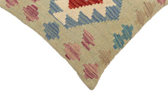 handmade Traditional Pillow Red Blue Hand-Woven SQUARE 100% WOOL Hand woven turkish pillow2' x 2'