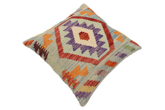 handmade Traditional Pillow Blue Red Hand-Woven SQUARE 100% WOOL Hand woven turkish pillow2' x 2'