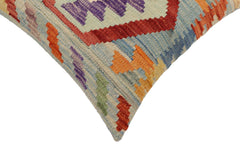 handmade Traditional Pillow Blue Red Hand-Woven SQUARE 100% WOOL Hand woven turkish pillow2' x 2'