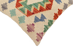 handmade Traditional Pillow Beige Rust Hand-Woven SQUARE 100% WOOL Hand woven turkish pillow2' x 2'