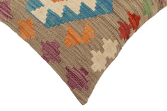handmade Traditional Pillow Blue Rust Hand-Woven SQUARE 100% WOOL Hand woven turkish pillow2' x 2'
