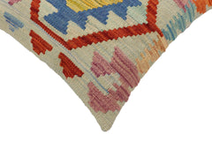 handmade Traditional Pillow Blue Rust Hand-Woven SQUARE 100% WOOL Hand woven turkish pillow2' x 2'