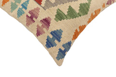 handmade Traditional Pillow Beige Red Hand-Woven SQUARE 100% WOOL Hand woven turkish pillow2' x 2'