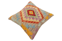 handmade Traditional Pillow Red Blue Hand-Woven SQUARE 100% WOOL Hand woven turkish pillow2' x 2'