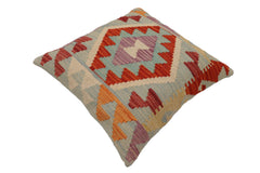 handmade Traditional Pillow Blue Rust Hand-Woven SQUARE 100% WOOL Hand woven turkish pillow PILLOW