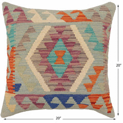 handmade Traditional Pillow Blue Rust Hand-Woven SQUARE 100% WOOL Hand woven turkish pillow PILLOW