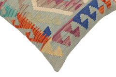 handmade Traditional Pillow Blue Rust Hand-Woven SQUARE 100% WOOL Hand woven turkish pillow PILLOW