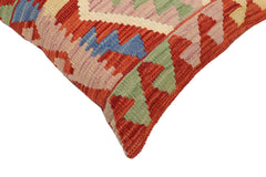 handmade Traditional Pillow Rust Blue Hand-Woven SQUARE 100% WOOL  Hand woven turkish pillow  PILLOW
