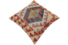 handmade Traditional Pillow Beige Red Hand-Woven SQUARE 100% WOOL Hand woven turkish pillow PILLOW