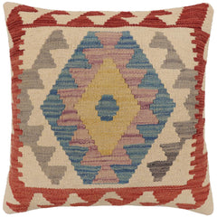 handmade Traditional Pillow Beige Red Hand-Woven SQUARE 100% WOOL Hand woven turkish pillow PILLOW
