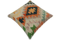 handmade Traditional Pillow Blue Rust Hand-Woven SQUARE 100% WOOL Hand woven turkish pillow PILLOW