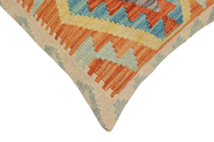 handmade Traditional Pillow Rust Blue Hand-Woven SQUARE 100% WOOL Hand woven turkish pillow PILLOW