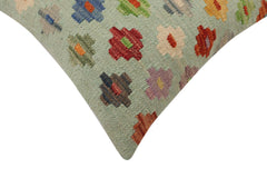 handmade Traditional Pillow Blue Rust Hand-Woven SQUARE 100% WOOL Hand woven turkish pillow PILLOW