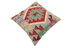 handmade Traditional Pillow Blue Rust Hand-Woven SQUARE 100% WOOL Hand woven turkish pillow PILLOW