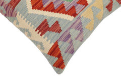 handmade Traditional Pillow Blue Rust Hand-Woven SQUARE 100% WOOL Hand woven turkish pillow PILLOW