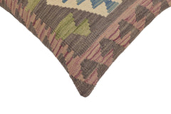 handmade Traditional Pillow Gray Blue Hand-Woven SQUARE 100% WOOL  Hand woven turkish pillow  PILLOW