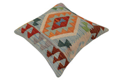 handmade Traditional Pillow Blue Rust Hand-Woven SQUARE 100% WOOL Hand woven turkish pillow PILLOW