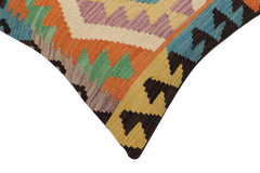 handmade Traditional Pillow Blue Beige Hand-Woven SQUARE 100% WOOL Hand woven turkish pillow PILLOW