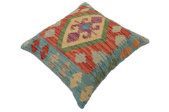 handmade Traditional Pillow Blue Red Hand-Woven SQUARE 100% WOOL Hand woven turkish pillow PILLOW